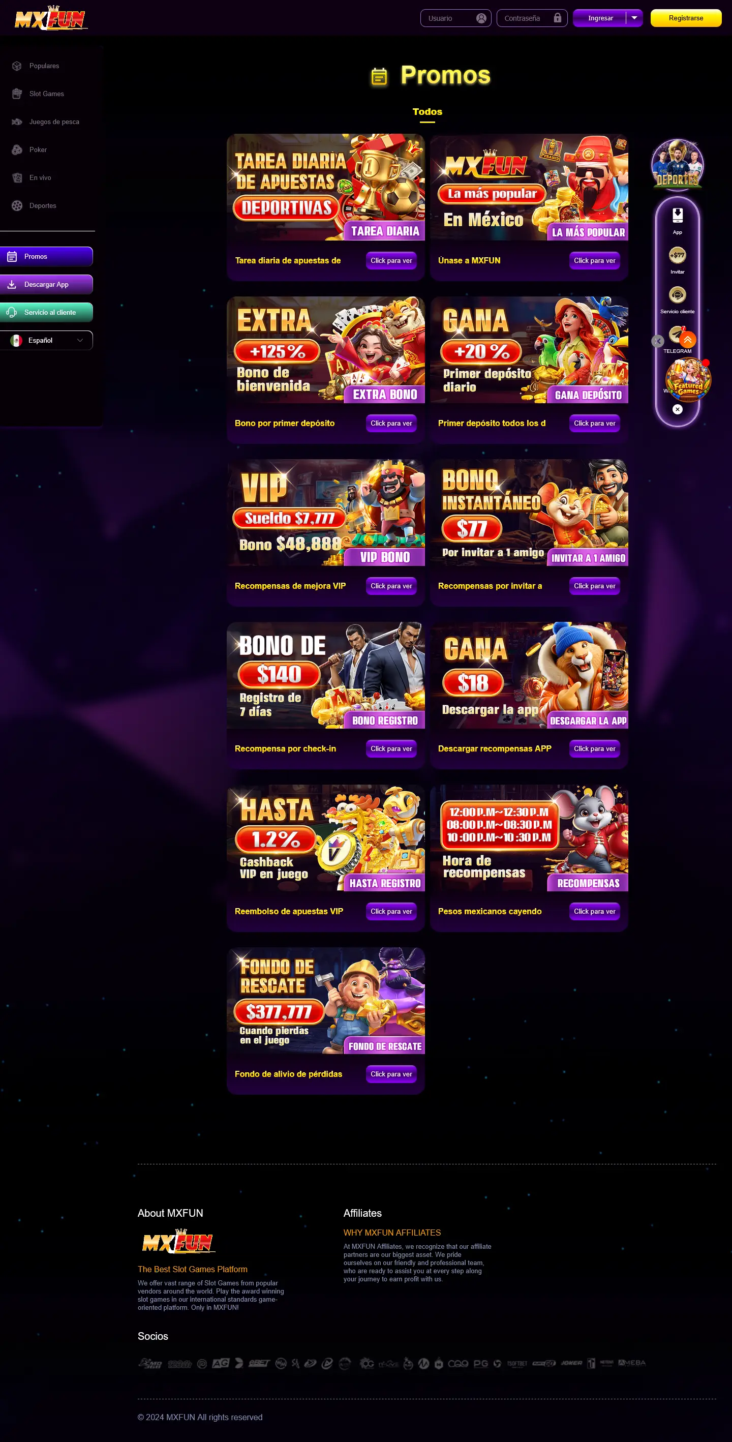 Centro de promociones de MXFUN